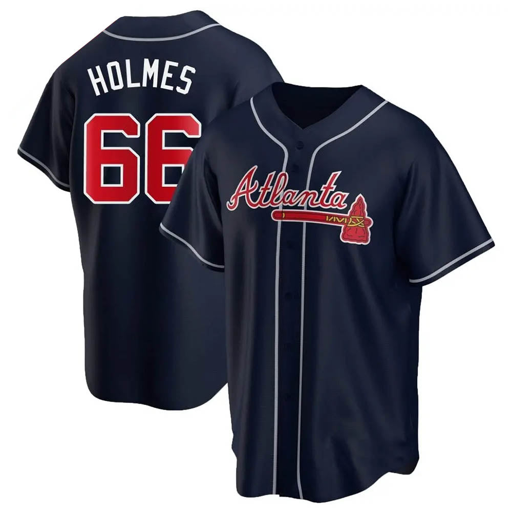Odoa A.Braves #66 Grant Holmes Player Navy Replica Alternate Stitched Jerseys