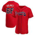 Odoa A.Braves #66 Grant Holmes Player Red Authentic Alternate Stitched Jerseys