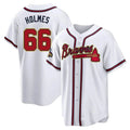 Odoa A.Braves #66 Grant Holmes Player White&Gold Replica Program Stitched Jerseys