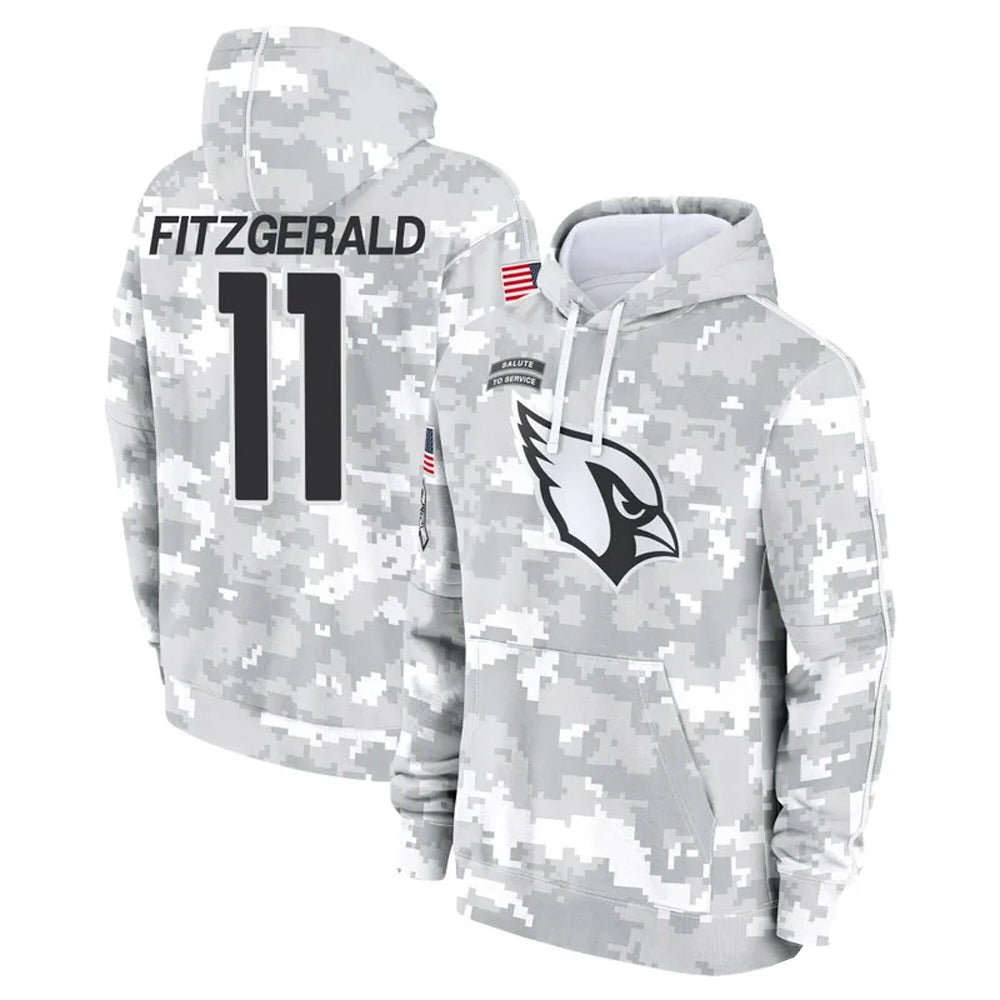 Odoa A.Cardinals #11 Larry Fitzgerald Player Arctic Camo Salute to Service Limited Hoodie Stitched Jerseys