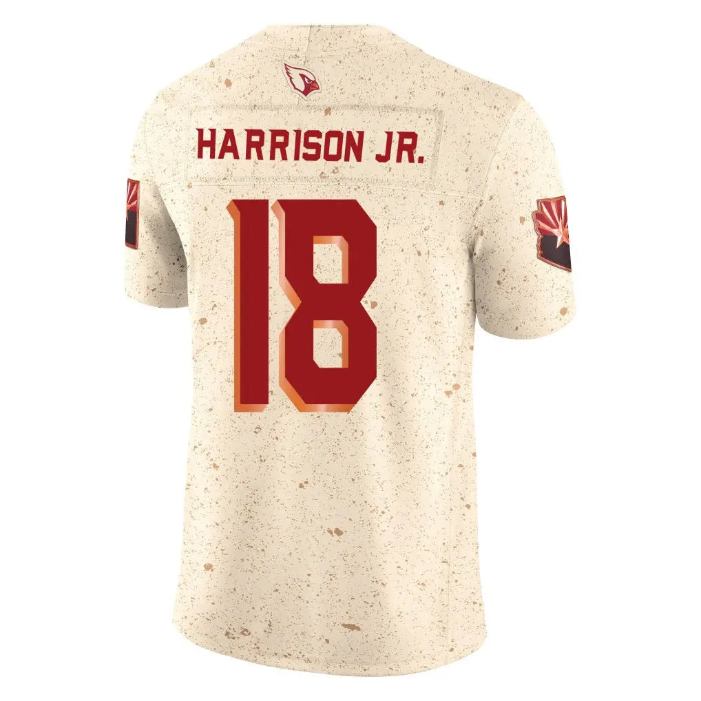 Odoa A.Cardinals #18 Marvin Harrison Jr. Player Cream Rivalries Collection Vapor Limited Home Game Stitched Jerseys