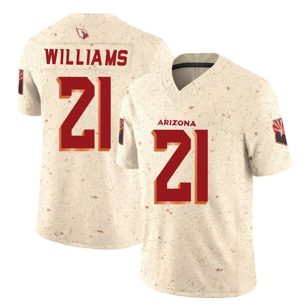 Odoa A.Cardinals #21 Garrett Williams Player Cream Rivalries Collection Vapor Limited Home Game Stitched Jerseys