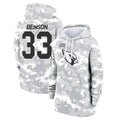 Odoa A.Cardinals #33 Trey Benson Player Arctic Camo Salute to Service Hoodies Stitched Jerseys