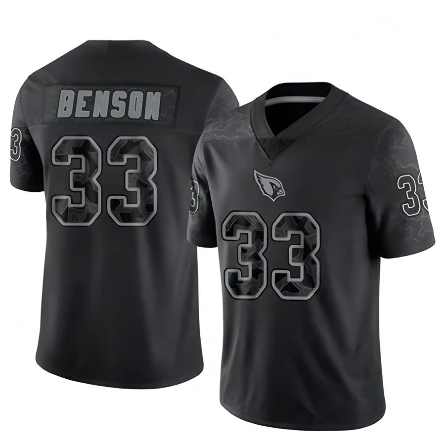 Odoa A.Cardinals #33 Trey Benson Player Black RFLCTV Limited Stitched Jerseys