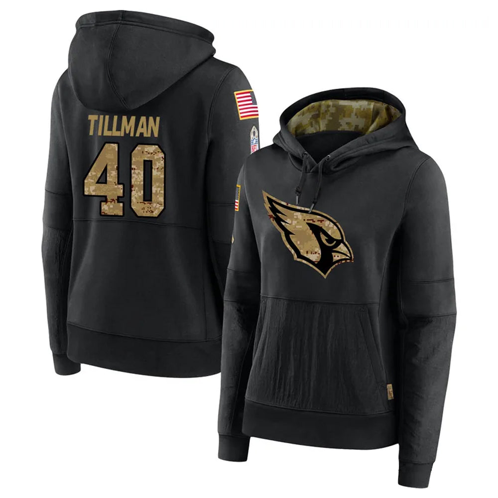 Odoa A.Cardinals #40 Pat Tillman Player Black Salute to Service Limited Hoodie Stitched Jerseys