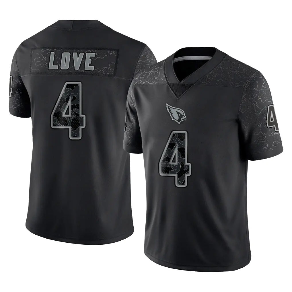Odoa A.Cardinals #4 Jeremiyah Love Player Black RFLCTV Limited Home Game Stitched Jerseys