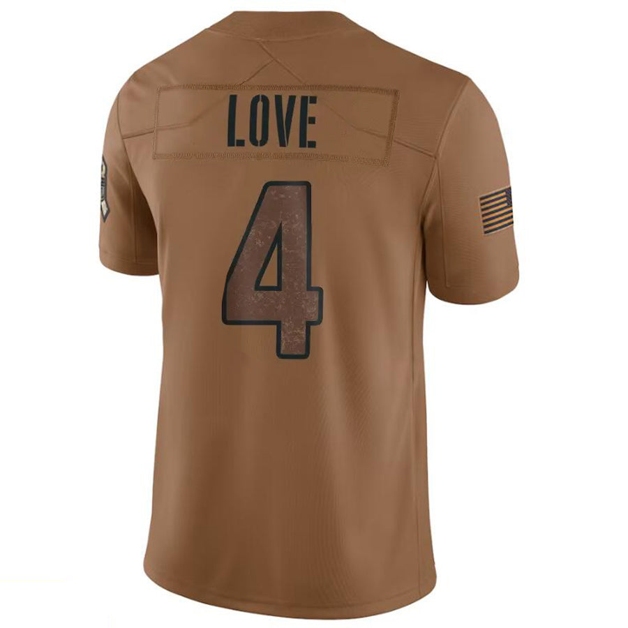 Odoa A.Cardinals #4 Jeremiyah Love Player Brown Limited Salute To Service Game Stitched Jerseys