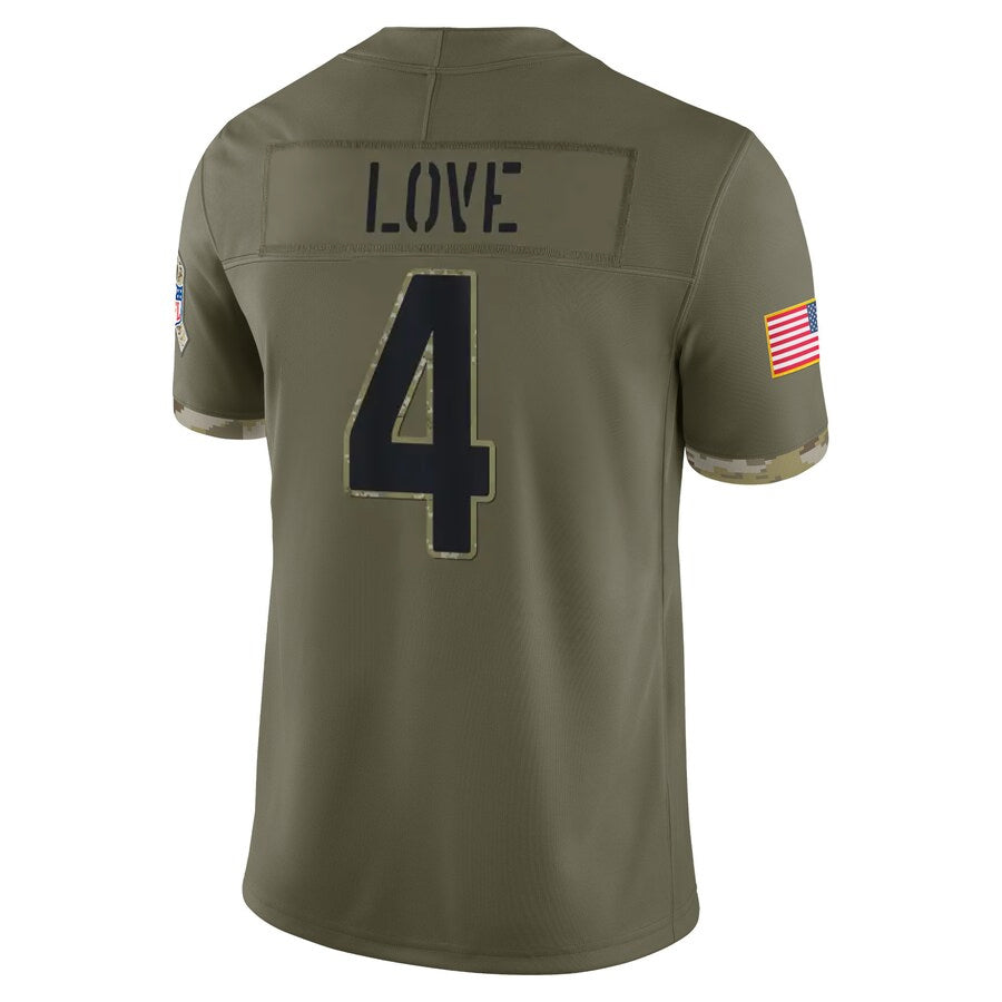 Odoa A.Cardinals #4 Jeremiyah Love Player Olive Salute To Service Limited Home Game Stitched Jerseys