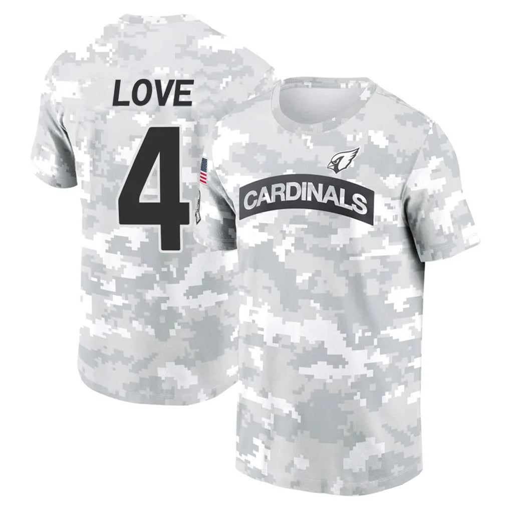 Odoa A.Cardinals #4 Jeremiyah Love Player Salute to Service Hoodies & T-Shirts Football Jerseys