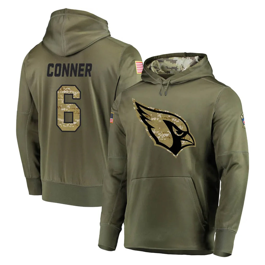 Odoa A.Cardinals #6 James Conner Player Olive Salute to Service Limited Hoodie Stitched Jerseys