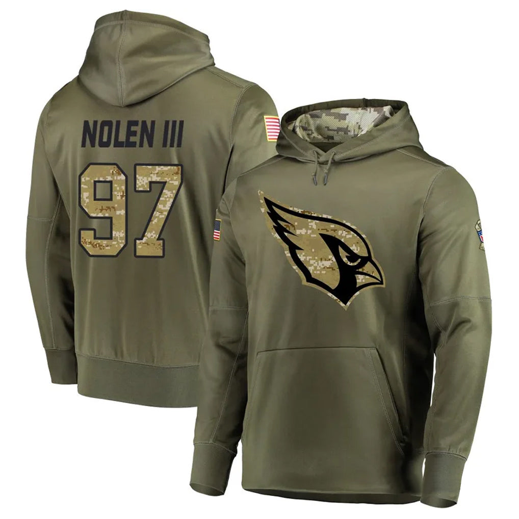Odoa A.Cardinals #97 Walter Nolen Player Olive Salute to Service Limited Hoodies Stitched Jerseys