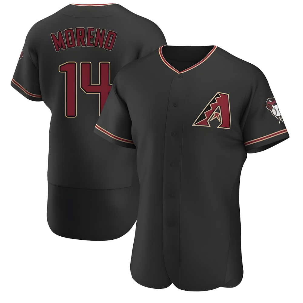 Odoa A.Diamondbacks #14 Gabriel Moreno Player Black Authentic Alternate Stitched Jerseys