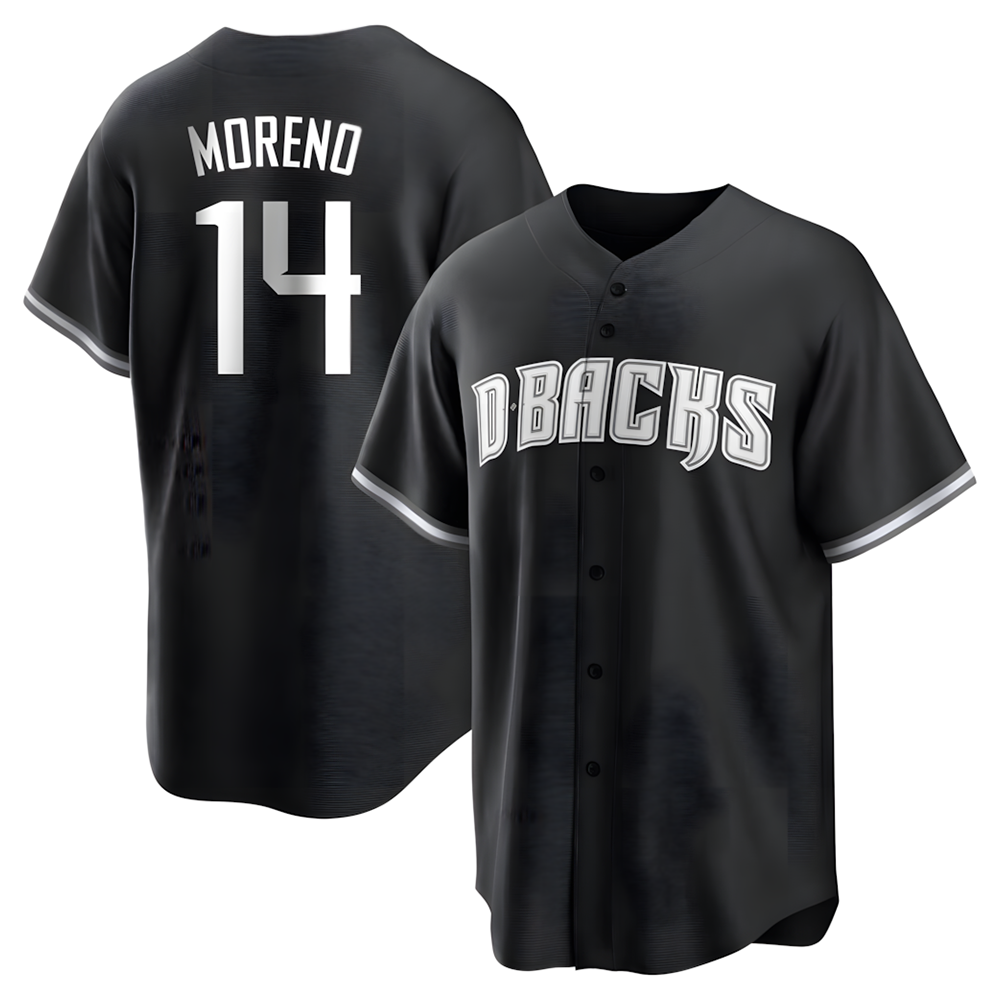 Odoa A.Diamondbacks #14 Gabriel Moreno Player Black jersey White Replica Stitched Jerseys