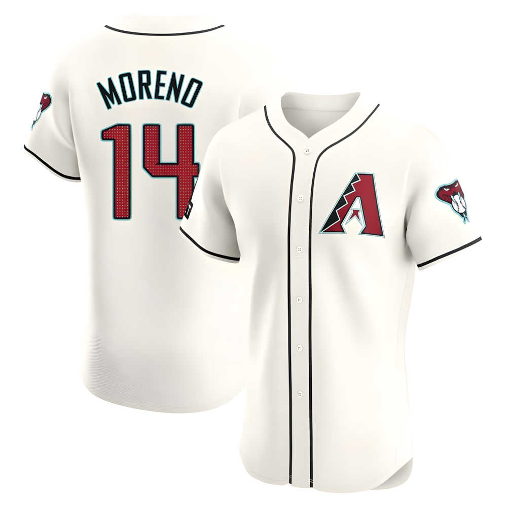 Odoa A.Diamondbacks #14 Gabriel Moreno Player Cream Elite Home Patch Stitched Jerseys