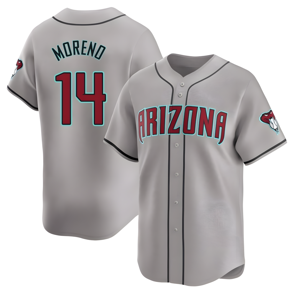 Odoa A.Diamondbacks #14 Gabriel Moreno Player Gray Limited Away Stitched Jerseys