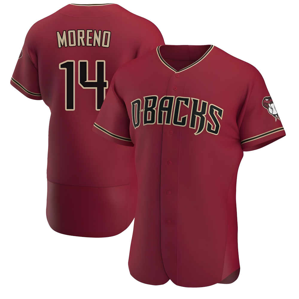 Odoa A.Diamondbacks #14 Gabriel Moreno Player Red Authentic Crimson Alternate Stitched Jerseys
