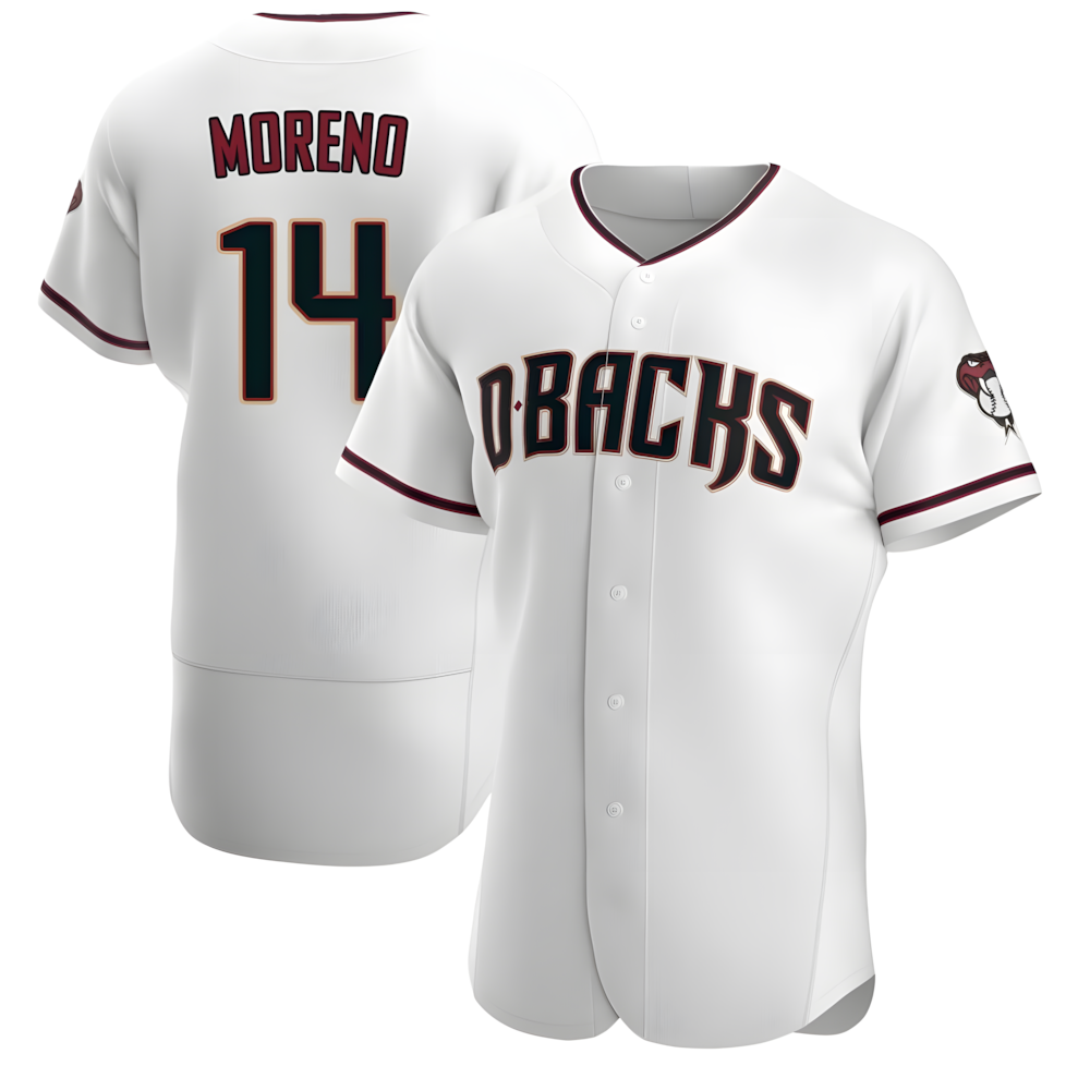 Odoa A.Diamondbacks #14 Gabriel Moreno Player White Crimson Home Stitched Jerseys
