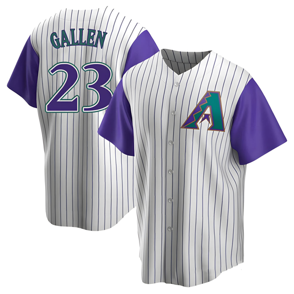 Odoa A.Diamondbacks #23 Zac Gallen Player White-Purple Replica Stitched Jerseys