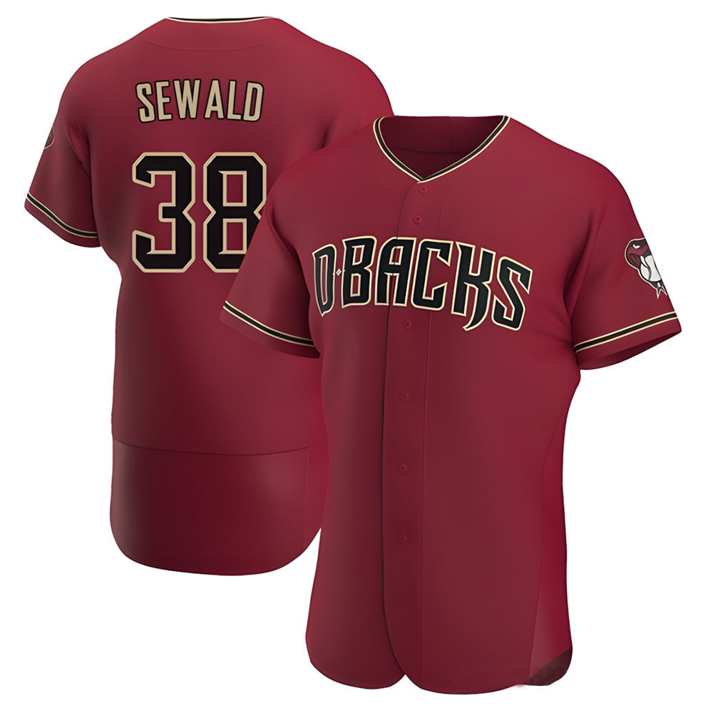 Odoa A.Diamondbacks #38 Paul Sewald Player Red Crimson Alternate Stitched Jersey