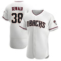 Odoa A.Diamondbacks #38 Paul Sewald Player White Authentic Crimson Home Stitched Jersey
