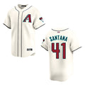 Odoa A.Diamondbacks #41 Carlos Santana Player Cream game time Stitched Jersey