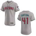 Odoa A.Diamondbacks #41 Carlos Santana Player Gray game time Stitched Jersey