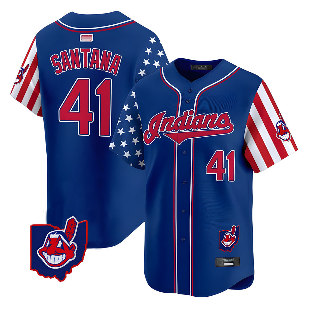 Odoa A.Diamondbacks #41 Carlos Santana Player Royal Independence Day Vapor Premier Limited Stitched Jersey
