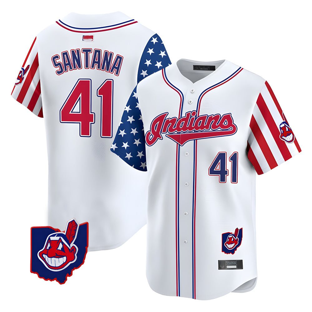 Odoa A.Diamondbacks #41 Carlos Santana Player White Independence Day Vapor Premier Limited Stitched Jersey