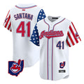 Odoa A.Diamondbacks #41 Carlos Santana Player White Independence Day Vapor Premier Limited Stitched Jersey