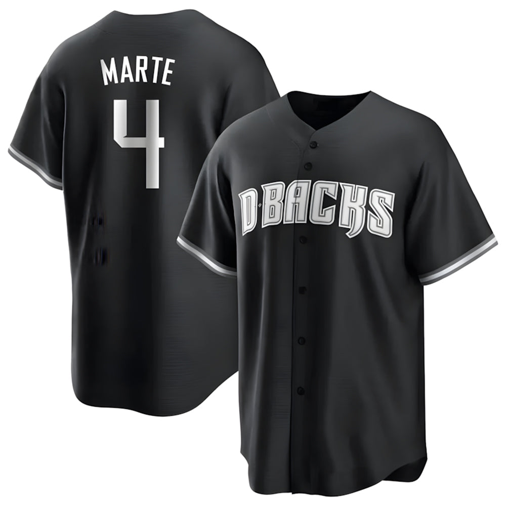 Odoa A.Diamondbacks #4 Ketel Marte Player Black Pointed collar Replica Game Stitched Jerseys