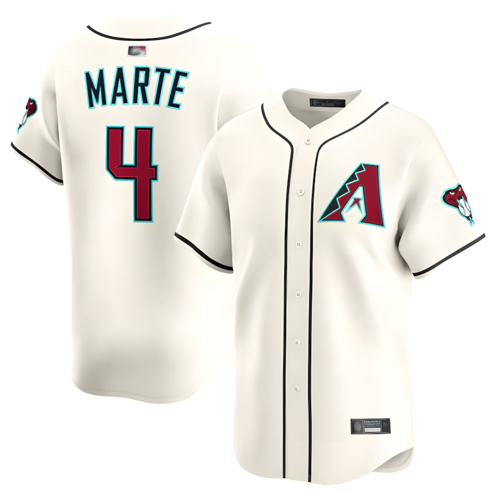 Odoa A.Diamondbacks #4 Ketel Marte Player Cream Limited Stitched Jerseys