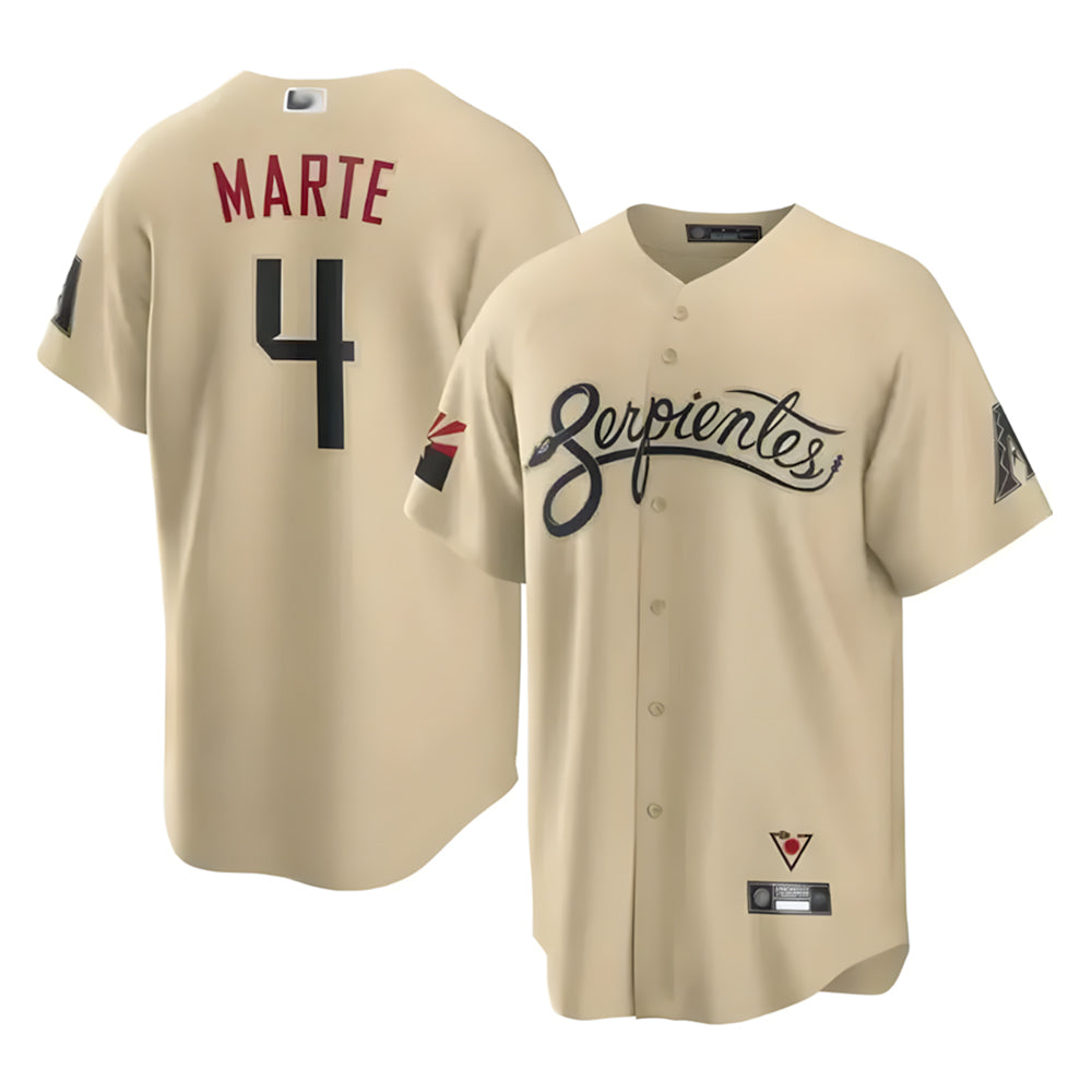 Odoa A.Diamondbacks #4 Ketel Marte Player Gold City Connect Stitched Jerseys