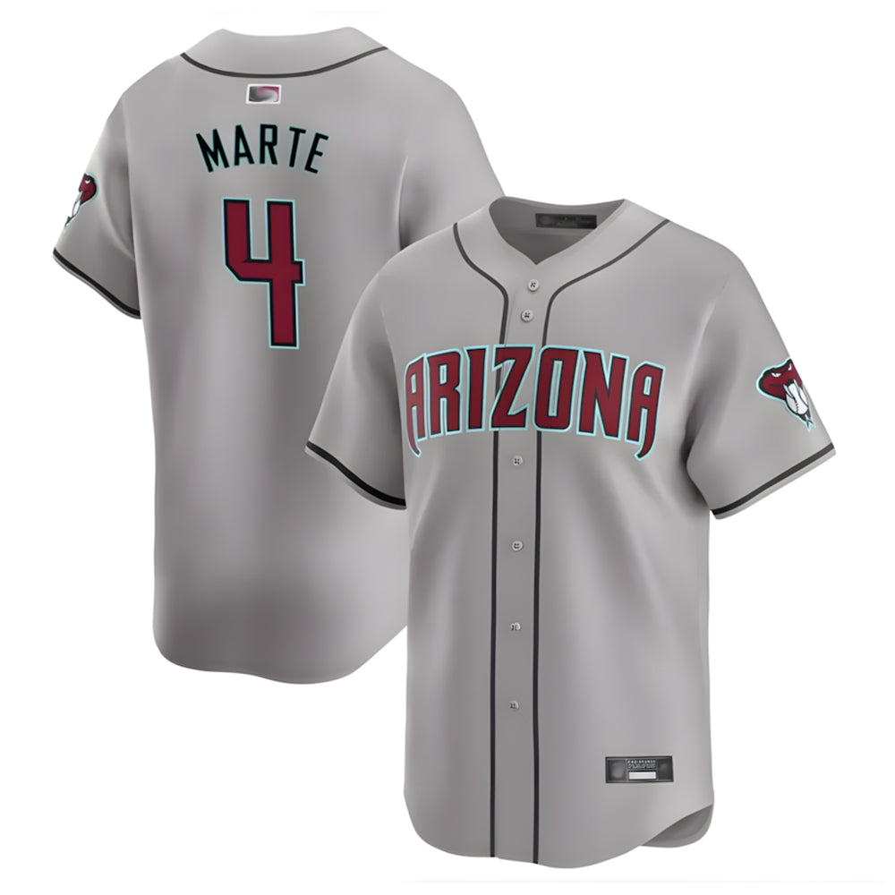 Odoa A.Diamondbacks #4 Ketel Marte Player Gray Replica Game Stitched Jerseys