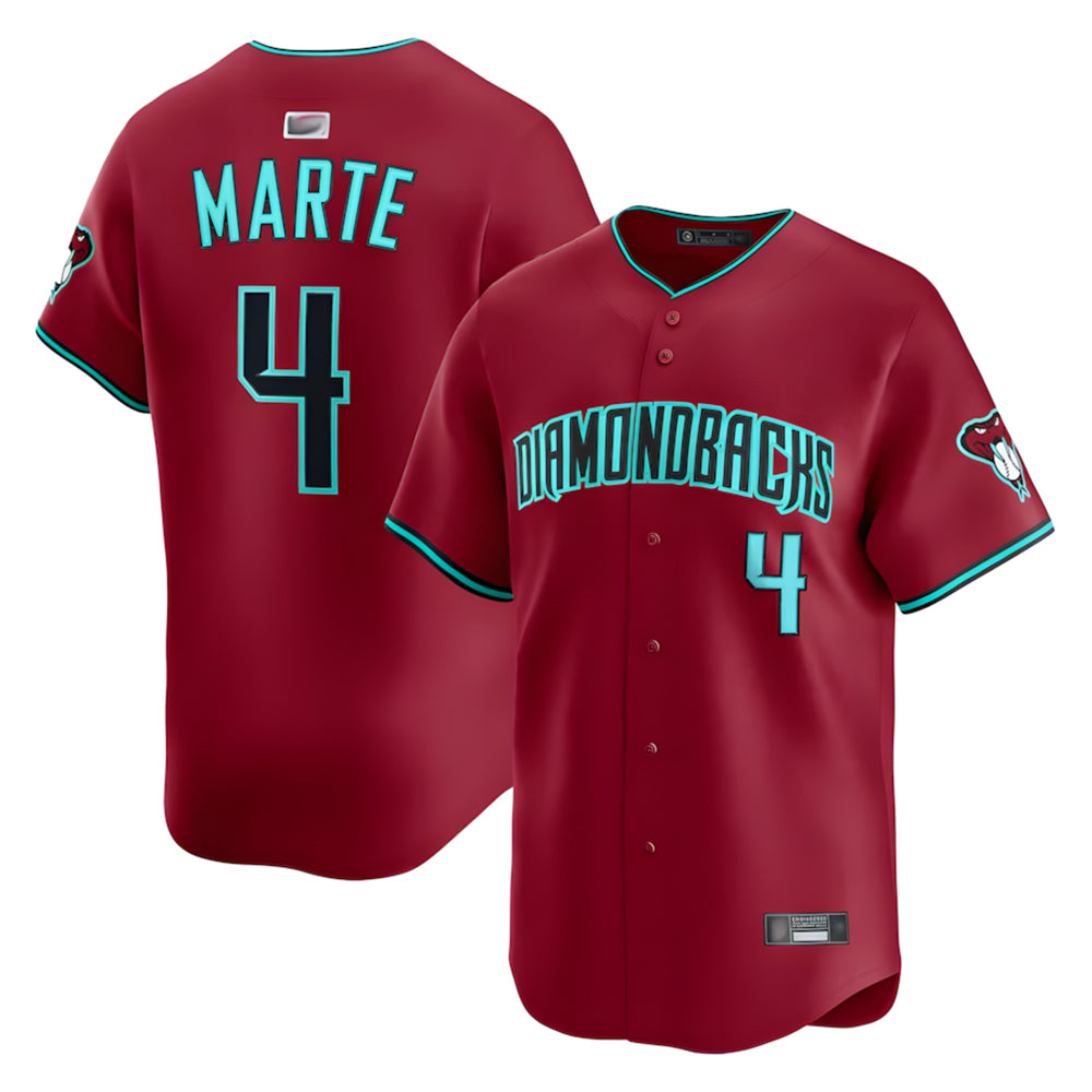 Odoa A.Diamondbacks #4 Ketel Marte Player Red Home Limited Stitched Jerseys