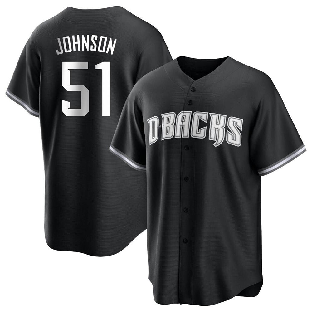 Odoa A.Diamondbacks #51 Randy Johnson Player Black White Replica Alternate Stitched Jerseys