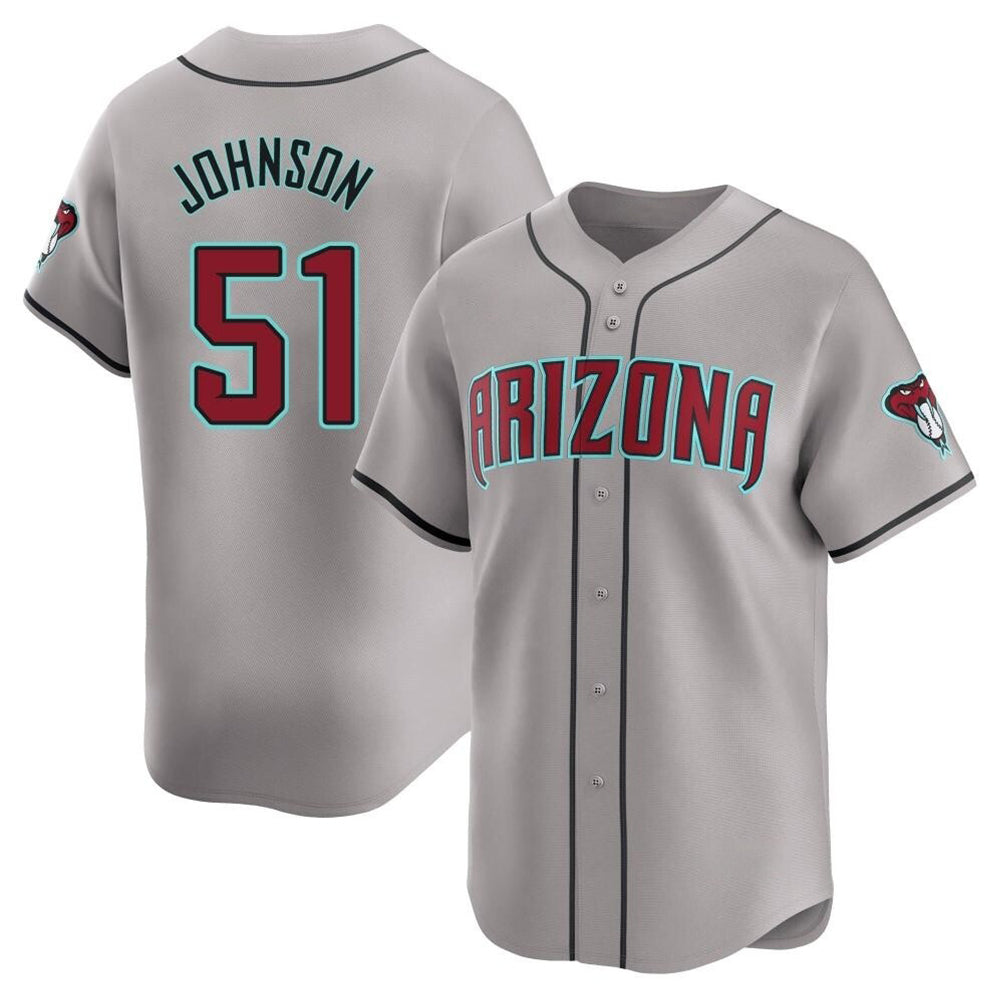 Odoa A.Diamondbacks #51 Randy Johnson Player Gray Limited Away Stitched Jerseys