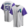 Odoa A.Diamondbacks #51 Randy Johnson Purple Replica Alternate Cooperstown Collection Stitched Jerseys