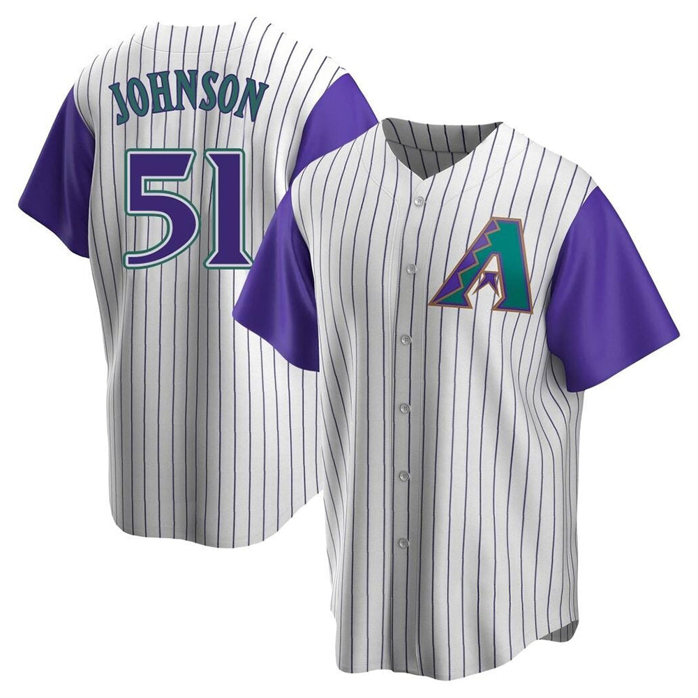 Odoa A.Diamondbacks #51 Randy Johnson Purple Replica Alternate Cooperstown Collection Stitched Jerseys