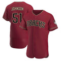 Odoa A.Diamondbacks #51 Randy Johnson Red Authentic Crimson Alternate Stitched Jerseys