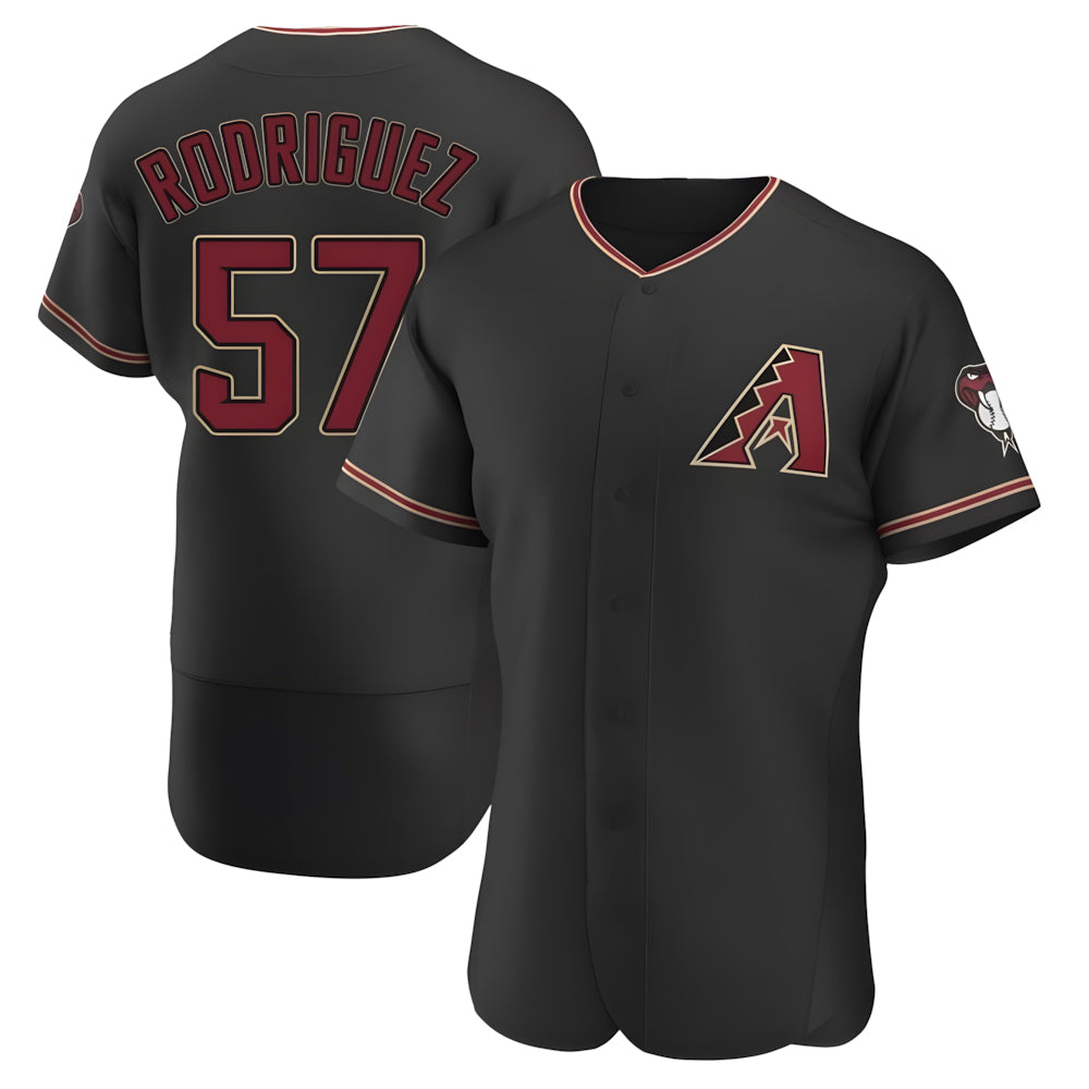 Odoa A.Diamondbacks #57 Eduardo Rodriguez Player Black Alternate Stitched Jersey