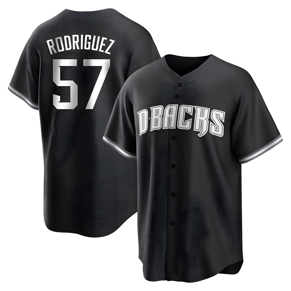 Odoa A.Diamondbacks #57 Eduardo Rodriguez Player Black White Replica Alternate Stitched Jersey