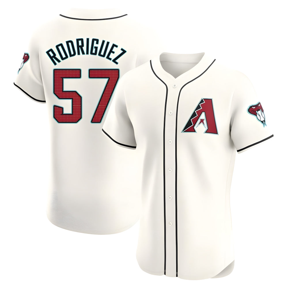 Odoa A.Diamondbacks #57 Eduardo Rodriguez Player Cream Elite Home Stitched Jersey
