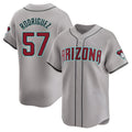 Odoa A.Diamondbacks #57 Eduardo Rodriguez Player Gray Limited Away Stitched Jersey