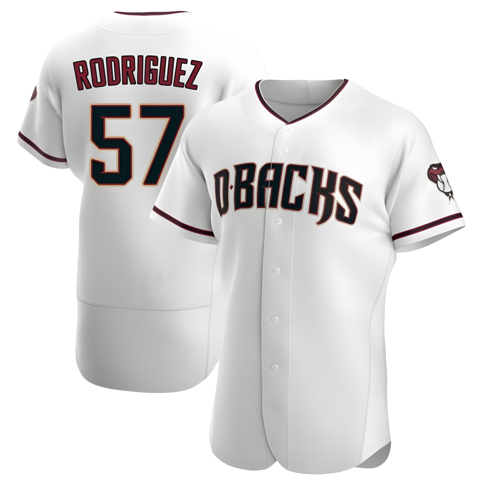 Odoa A.Diamondbacks #57 Eduardo Rodriguez Player White Crimson Home Stitched Jersey