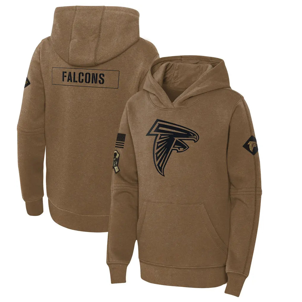Odoa A.Falcons Brown Salute to Service Limited Hoodie Blank Player Stitched Jerseys