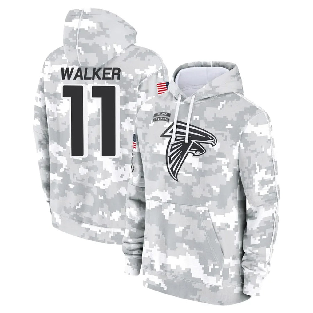 Odoa A.Falcons #11 Jalon Walker Player Arctic Camo Salute to Service Limited Hoodie Stitched Jerseys