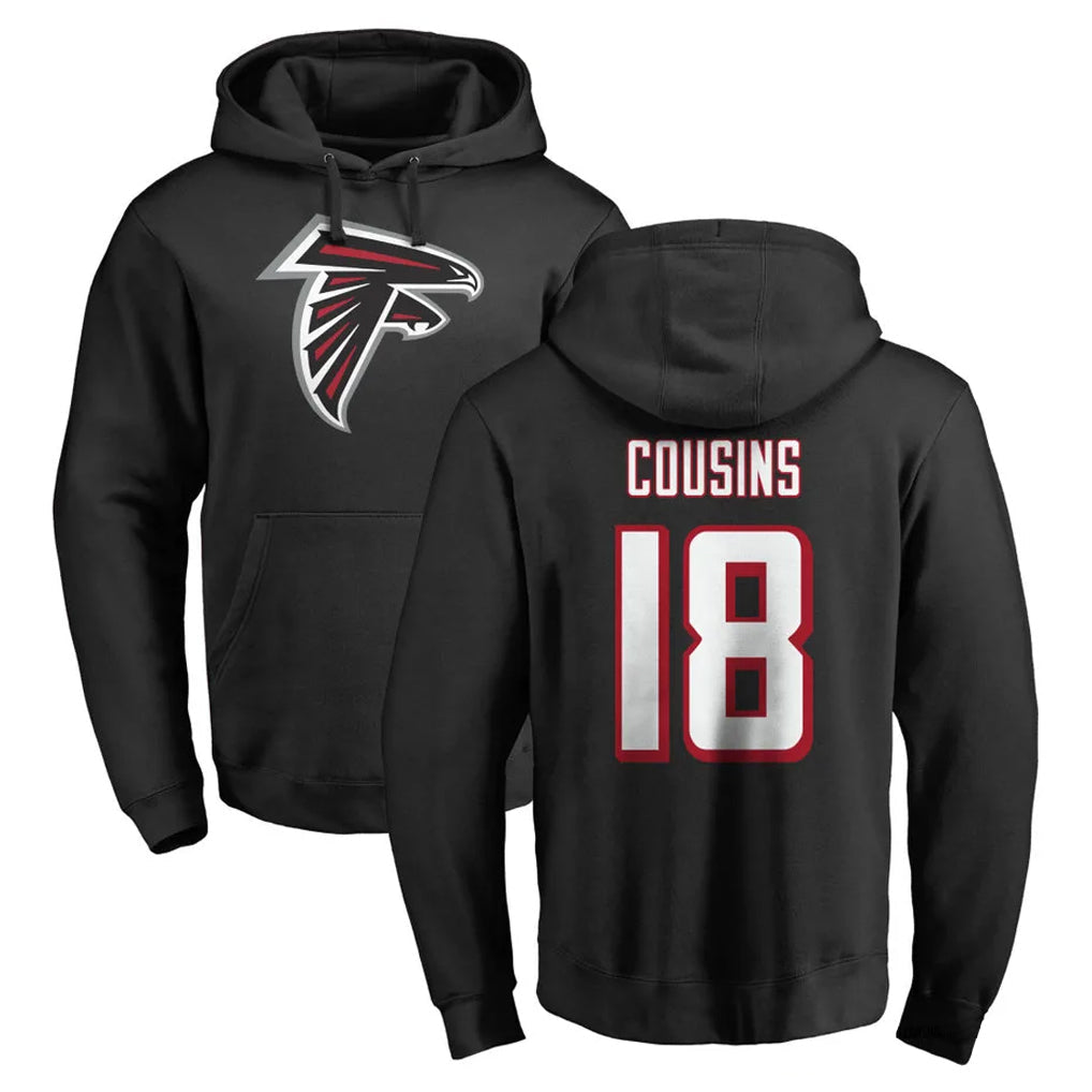 Odoa A.Falcons #18 Kirk Cousins Player Black Salute to Service Hoodies Stitched Jerseys
