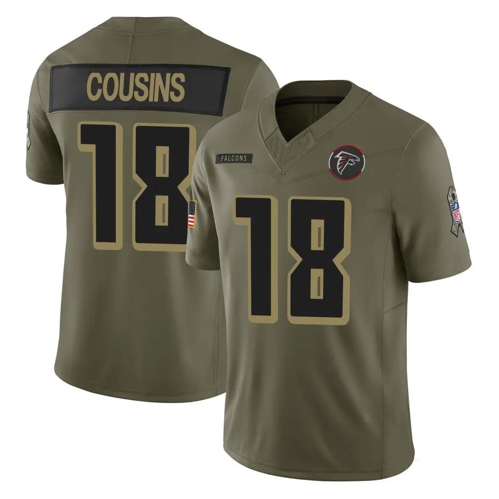 Odoa A.Falcons #18 Kirk Cousins Player Olive Salute To Service Limited Home Game Stitched Jerseys