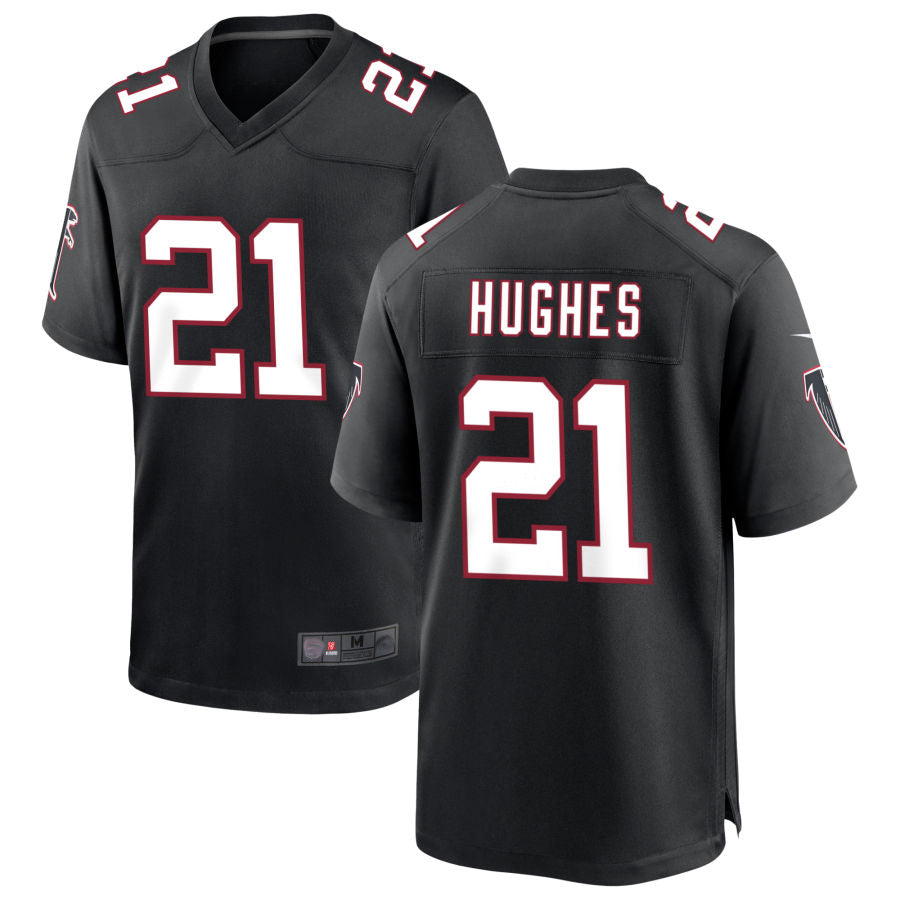 Odoa A.Falcons #21 Mike Hughes Player Black Throwback Game Stitched Jerseys