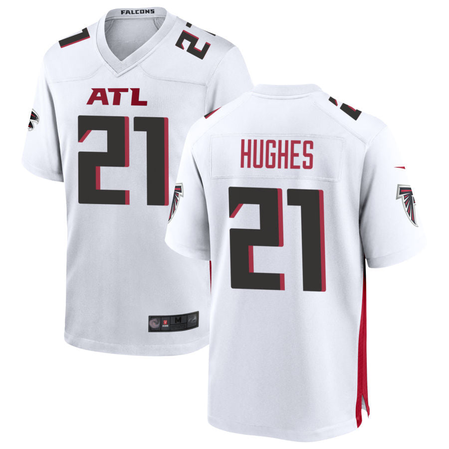 Odoa A.Falcons #21 Mike Hughes Player White Home Game Stitched Jerseys